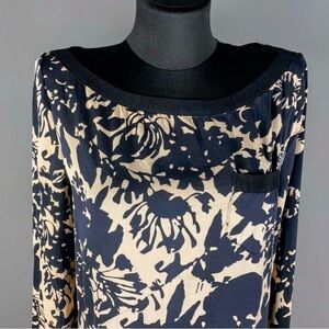 Diane Von Furstenberg Black and Tan Patterned Dress